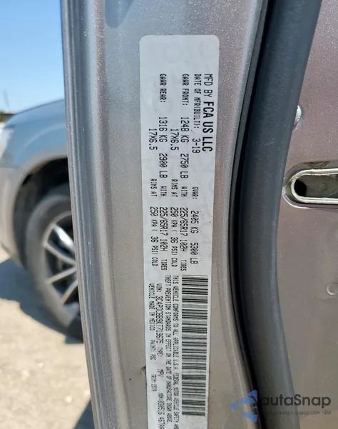 2019 Dodge Journey Se из США, поврежденный, VIN 3C4PDCBB9KT719675